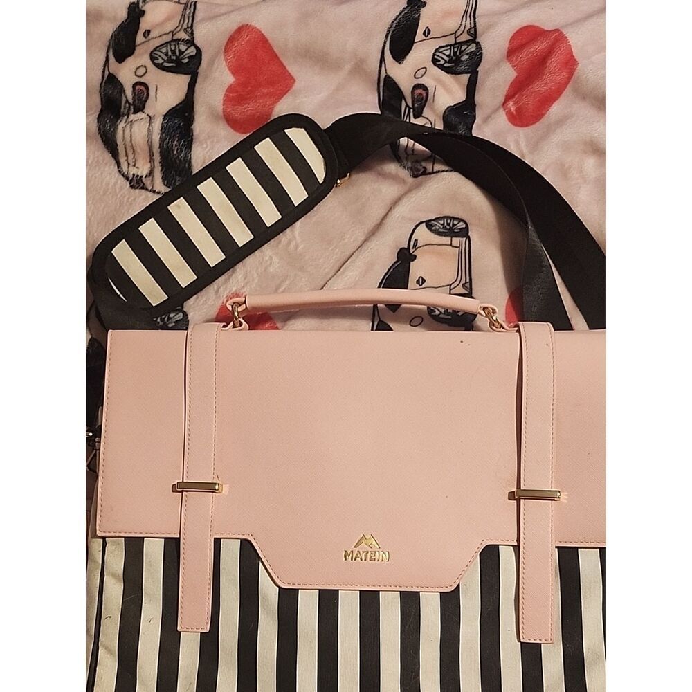 Blush Pink Structured Computer Bag